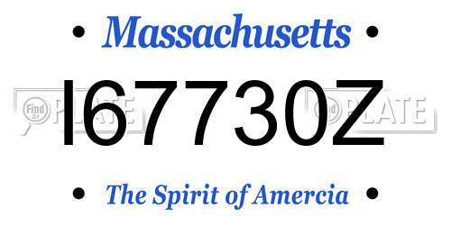 I67730Z Massachusetts License Plate