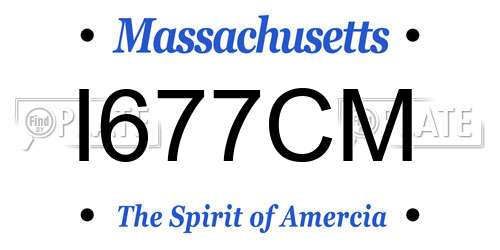 I677CM Massachusetts License Plate