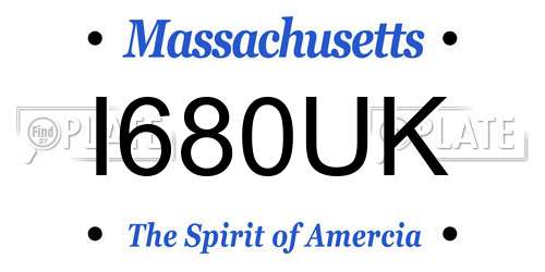 I680UK Massachusetts License Plate
