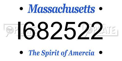 I682522 Massachusetts License Plate