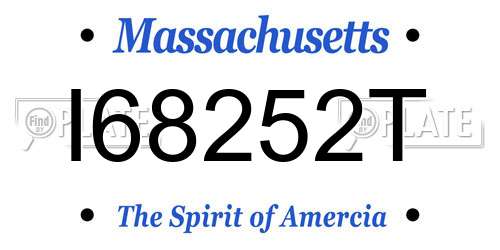 I68252T Massachusetts License Plate