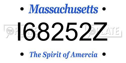 I68252Z Massachusetts License Plate