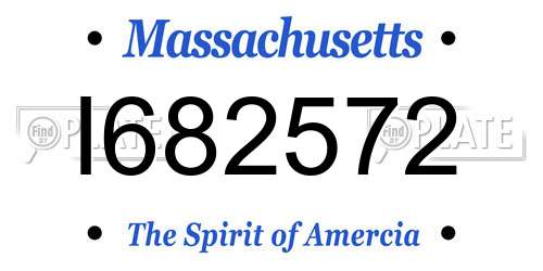 I682572 Massachusetts License Plate