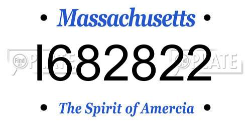 I682822 Massachusetts License Plate