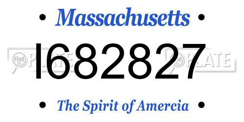 I682827 Massachusetts License Plate