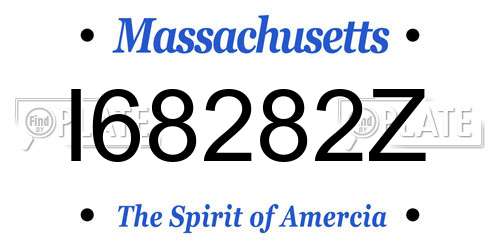 I68282Z Massachusetts License Plate