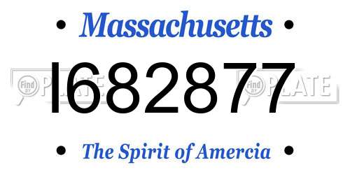 I682877 Massachusetts License Plate