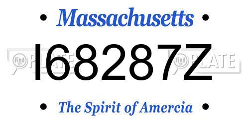 I68287Z Massachusetts License Plate