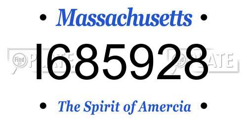 I685928 Massachusetts License Plate