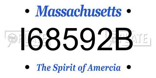 I68592B Massachusetts License Plate