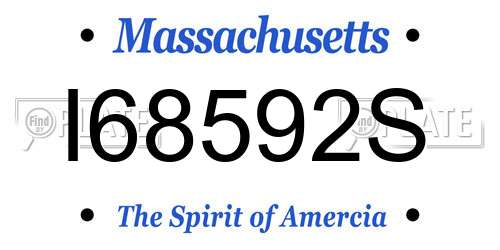 I68592S Massachusetts License Plate