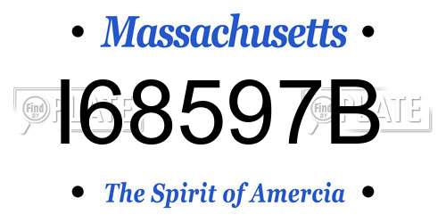 I68597B Massachusetts License Plate