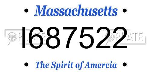 I687522 Massachusetts License Plate