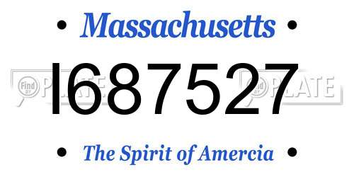 I687527 Massachusetts License Plate