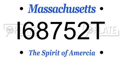 I68752T Massachusetts License Plate