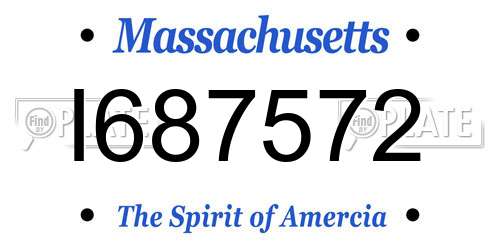 I687572 Massachusetts License Plate