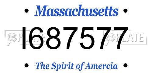 I687577 Massachusetts License Plate