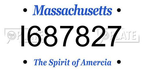I687827 Massachusetts License Plate