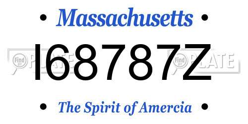 I68787Z Massachusetts License Plate