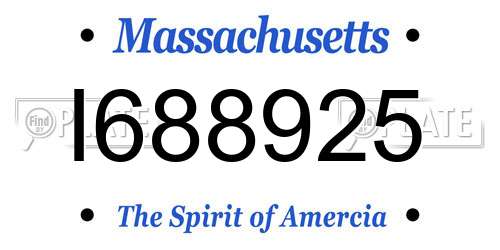 I688925 Massachusetts License Plate