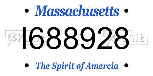 I688928 Massachusetts License Plate