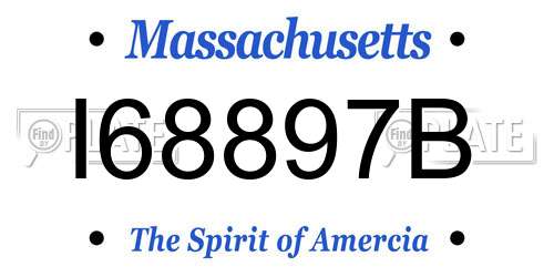 I68897B Massachusetts License Plate