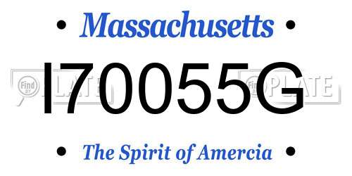 I70055G Massachusetts License Plate