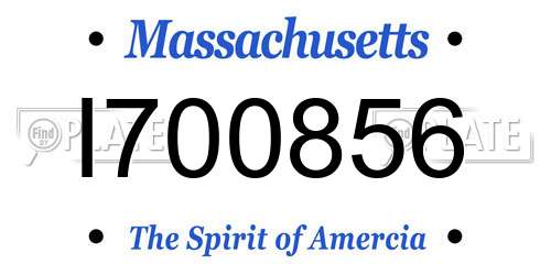 I700856 Massachusetts License Plate