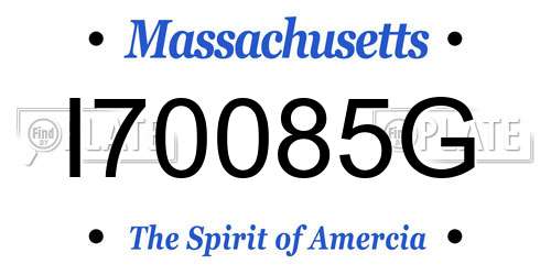 I70085G Massachusetts License Plate