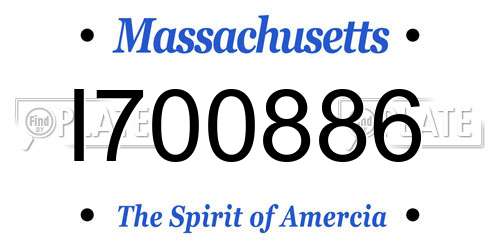 I700886 Massachusetts License Plate