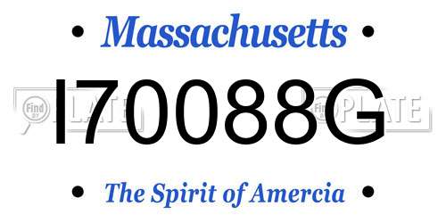 I70088G Massachusetts License Plate