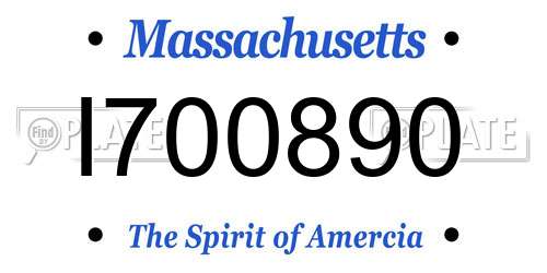 I700890 Massachusetts License Plate