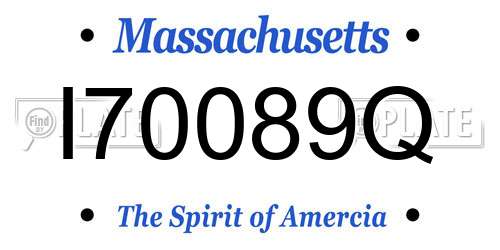 I70089Q Massachusetts License Plate