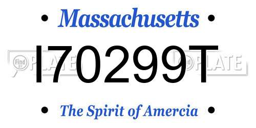 I70299T Massachusetts License Plate