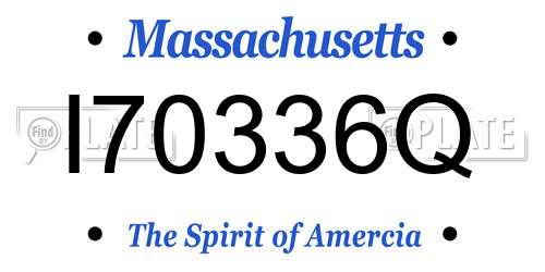 I70336Q Massachusetts License Plate