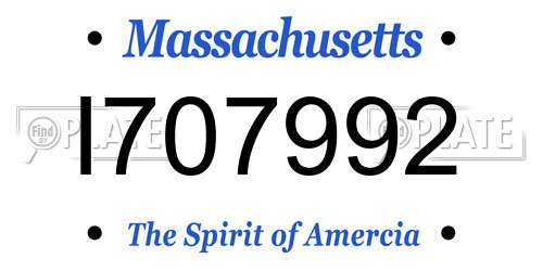I707992 Massachusetts License Plate