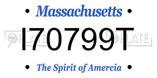 I70799T Massachusetts License Plate