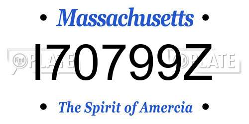 I70799Z Massachusetts License Plate