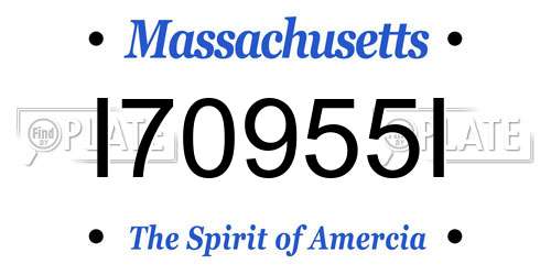I70955I Massachusetts License Plate