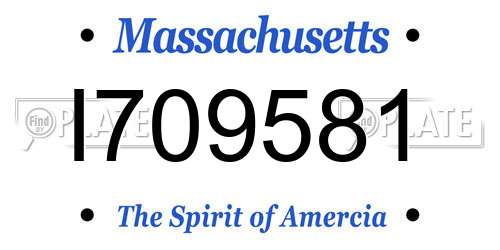 I709581 Massachusetts License Plate