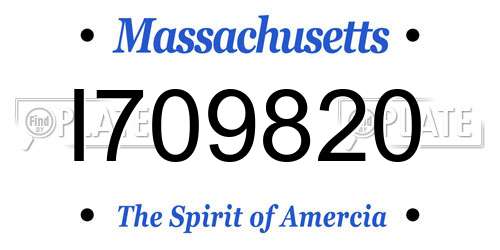 I709820 Massachusetts License Plate