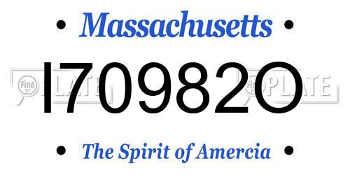 I70982O Massachusetts License Plate