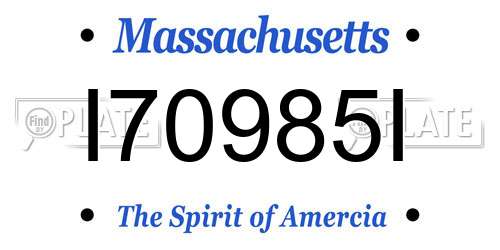 I70985I Massachusetts License Plate