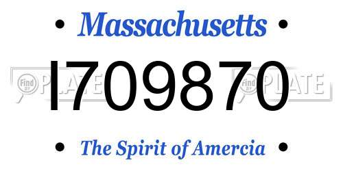 I709870 Massachusetts License Plate