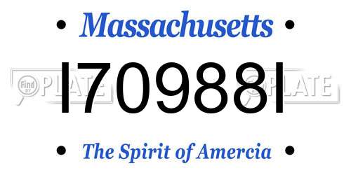 I70988I Massachusetts License Plate
