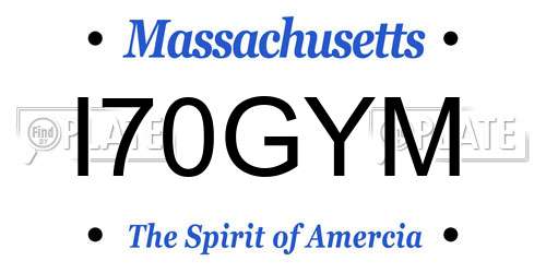 I70GYM Massachusetts License Plate