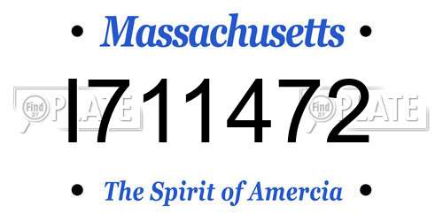 I711472 Massachusetts License Plate