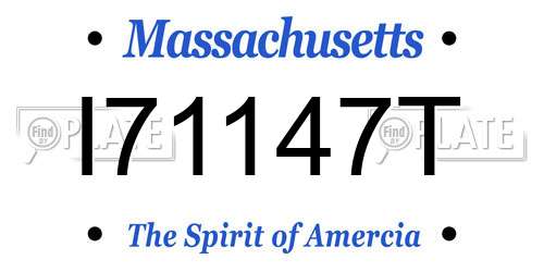 I71147T Massachusetts License Plate