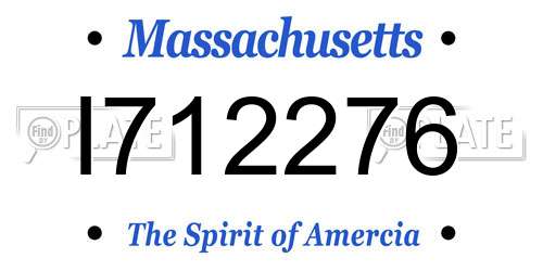 I712276 Massachusetts License Plate
