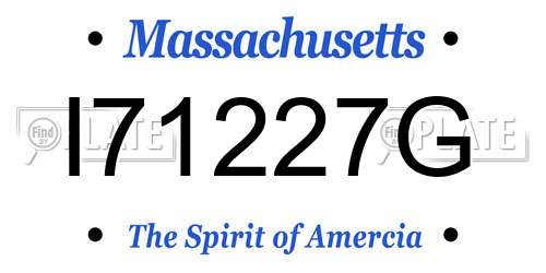 I71227G Massachusetts License Plate